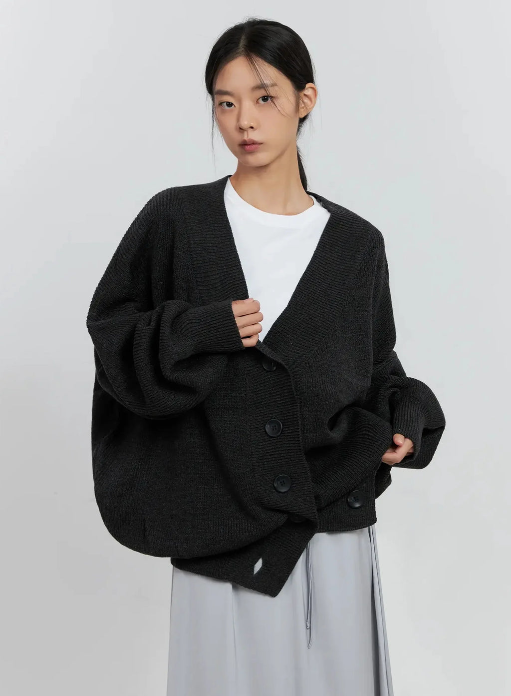 Ribbed Oversized Cardigan IS516