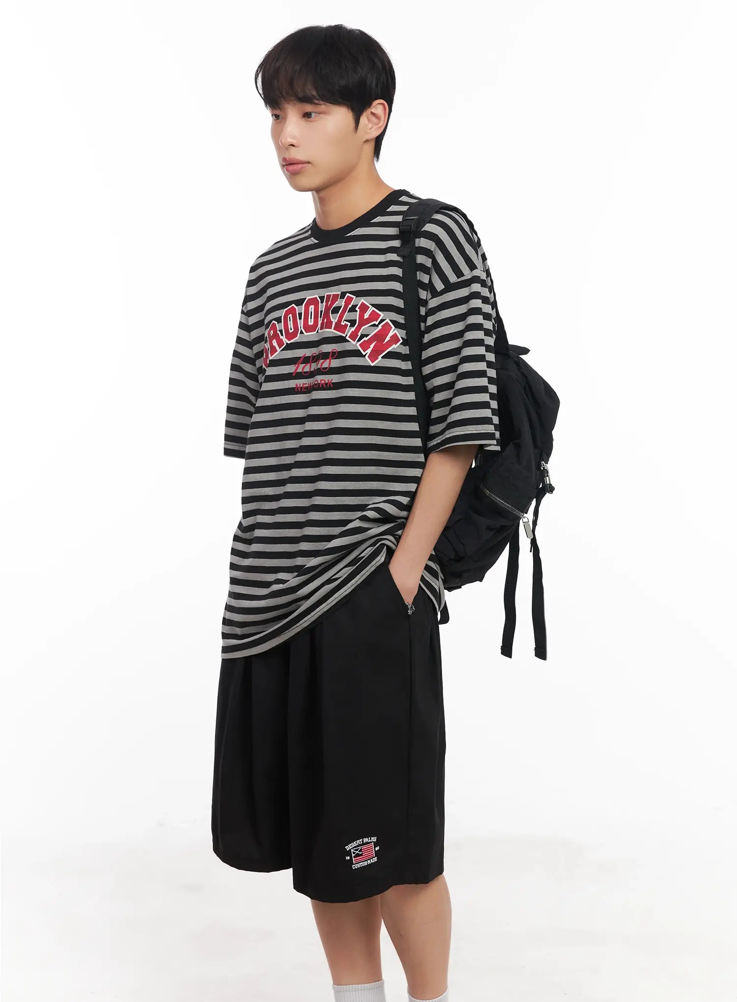 Men's Striped Oversize Tee IU518