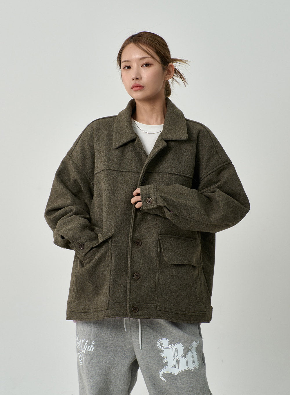 Oversize Button Jacket CD14