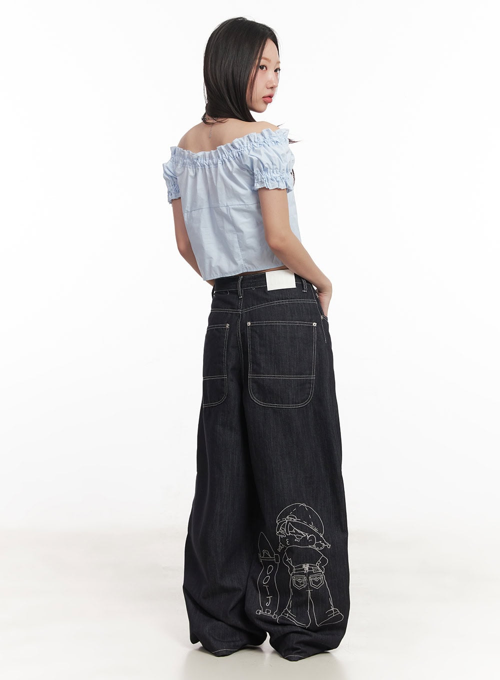 Ribbon Off-Shoulder Blouse Crop Top CA529