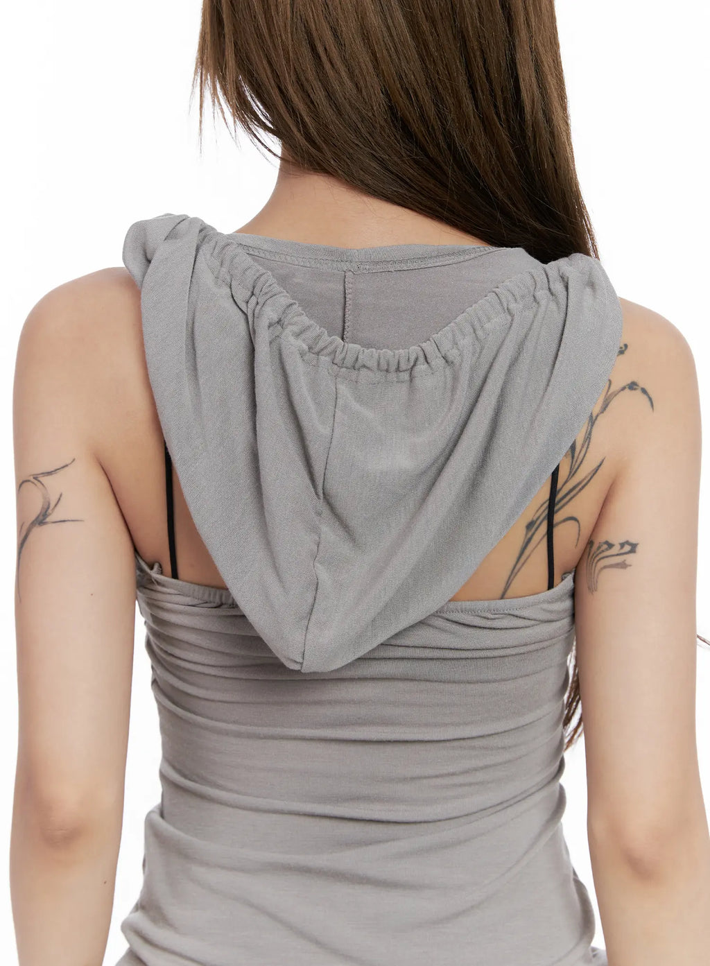 String Hooded Sleeveless Top CL510