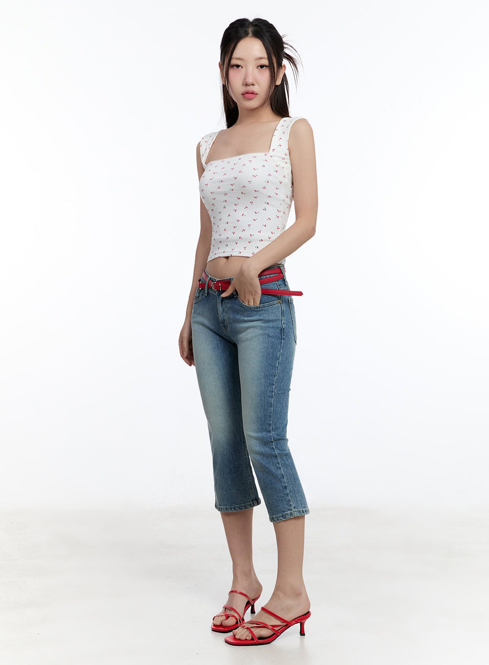 Kyra Cropped Low-Rise Skinny Jeans IU503