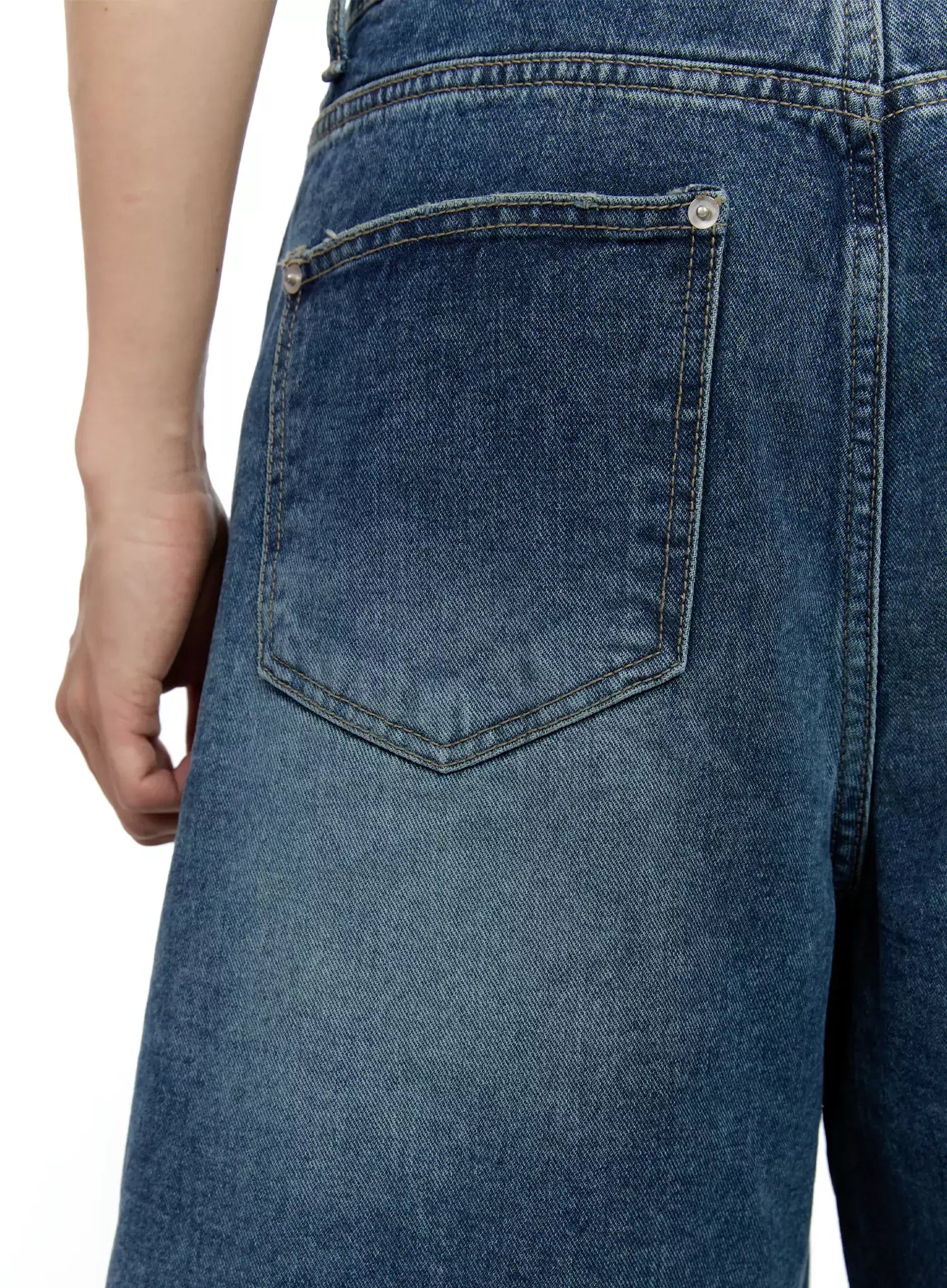 Men's Frayed Hem Baggy Jeans IG520