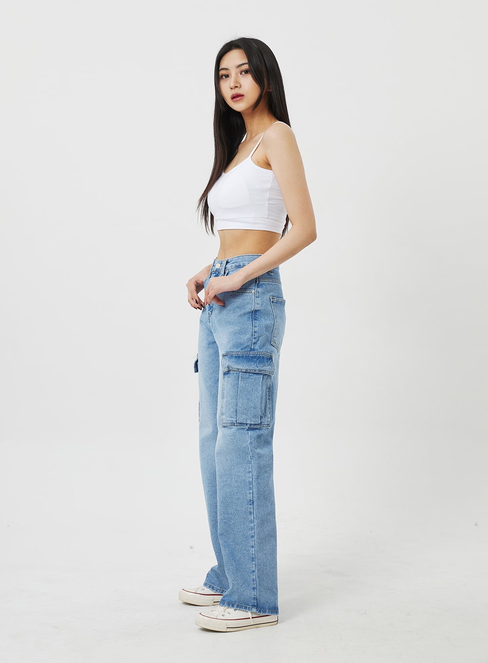 Wide Leg Cargo Jeans BF323