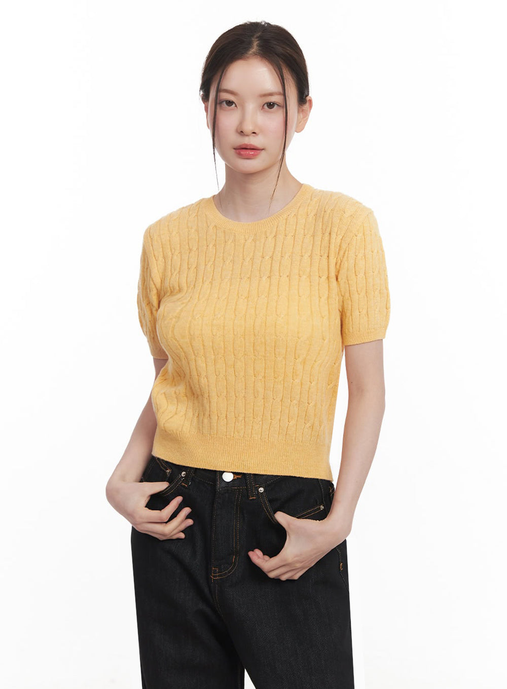 Cable-Knit Crop Top IY513