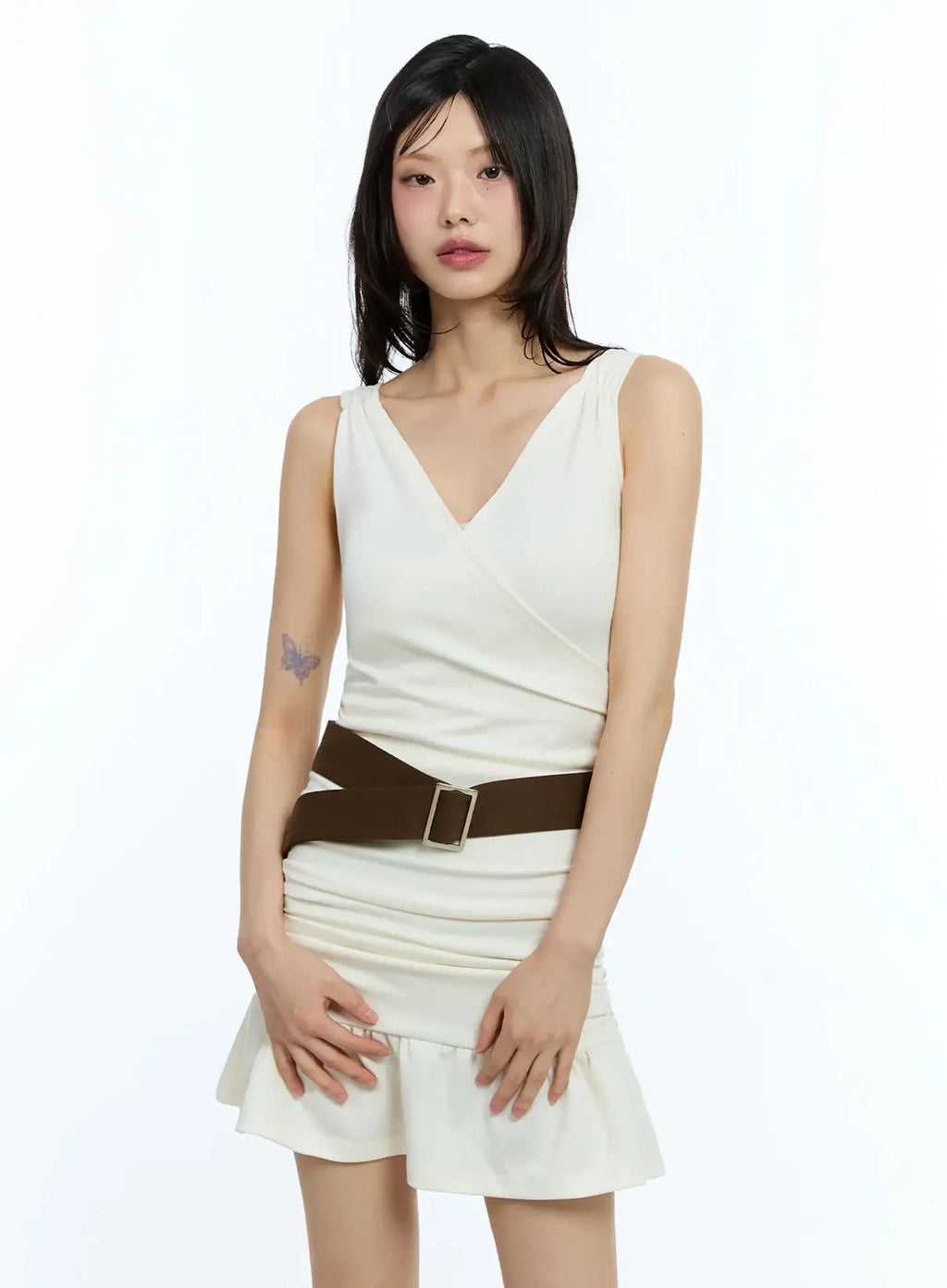 Slim-Fit Shirred Mini Dress IU523