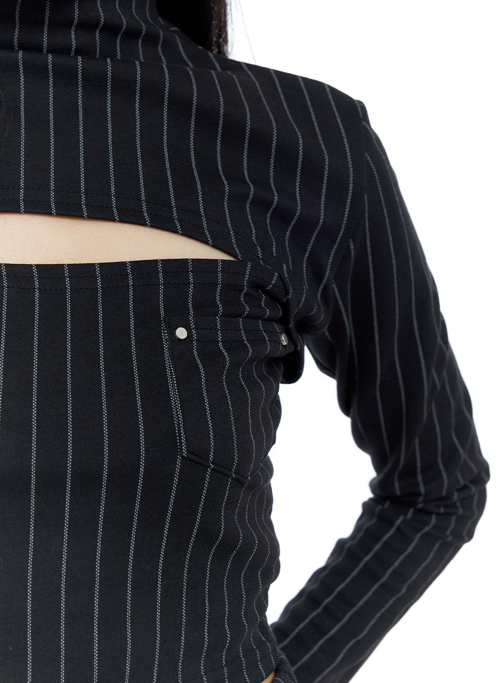 Striped Cut-Out Crop Top CO426