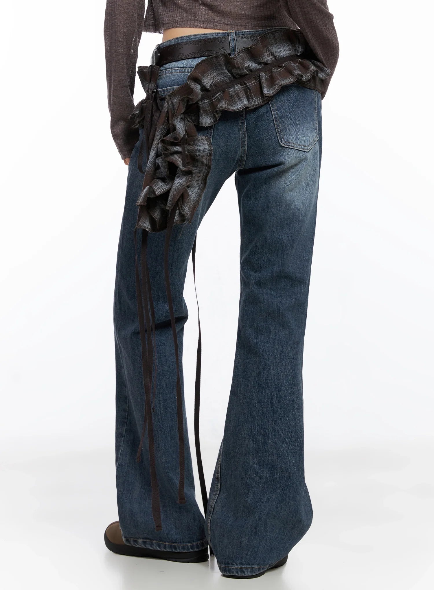 Plaid Layered Wrap Mini Skirt CO516