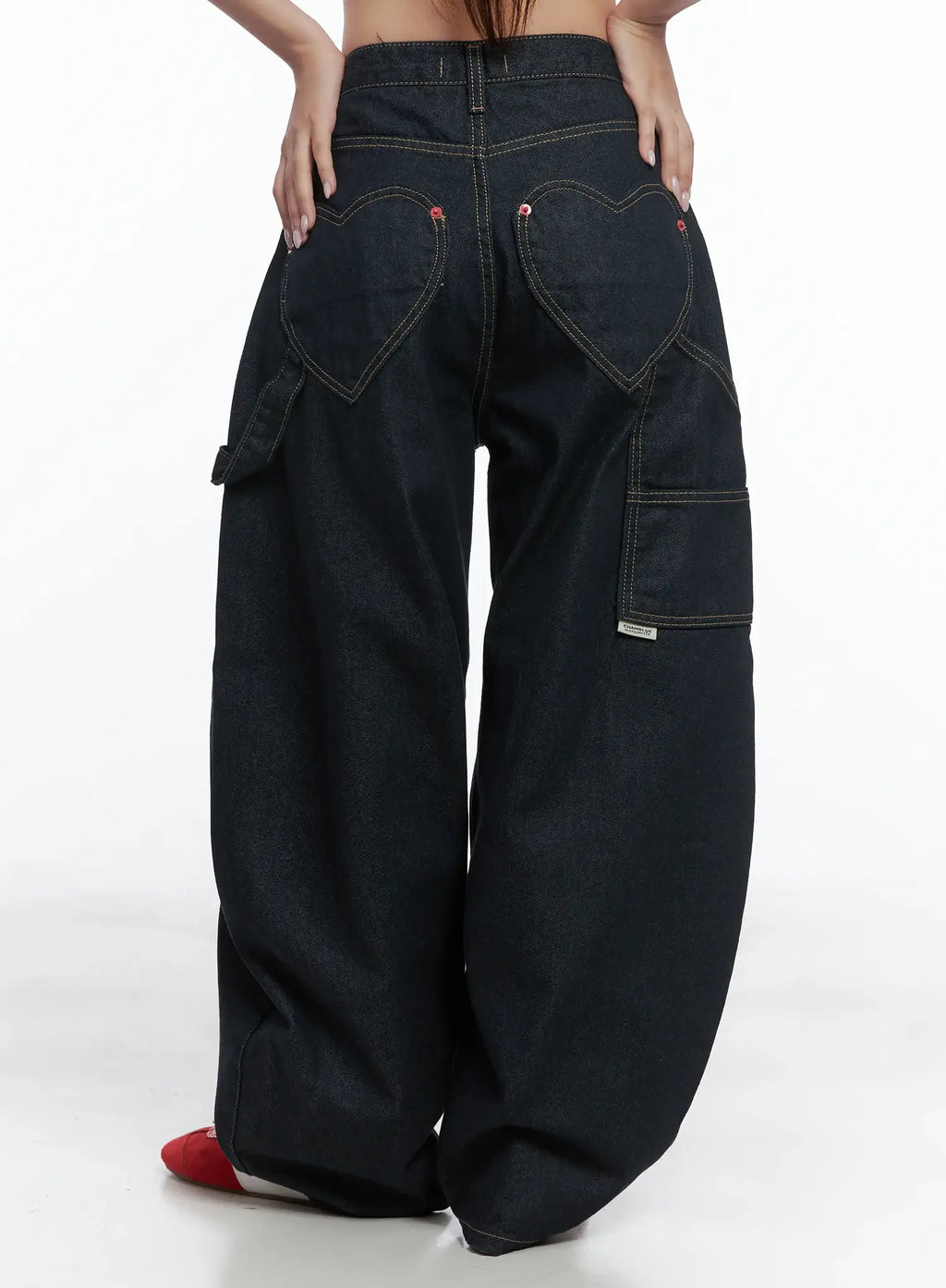 Heart Pocket Balloon Jeans CS503
