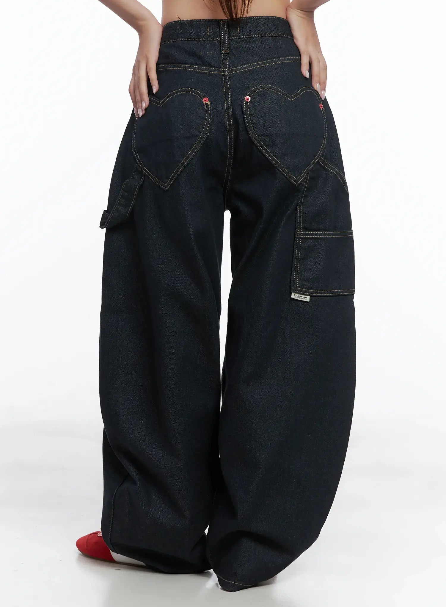 Heart Pocket Balloon Jeans CS503
