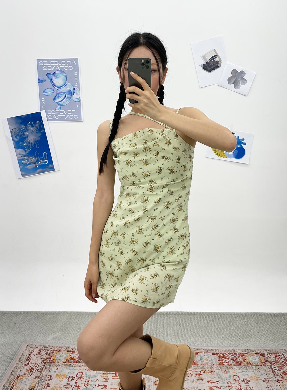 Unbalanced Strap Mini Dress CY308