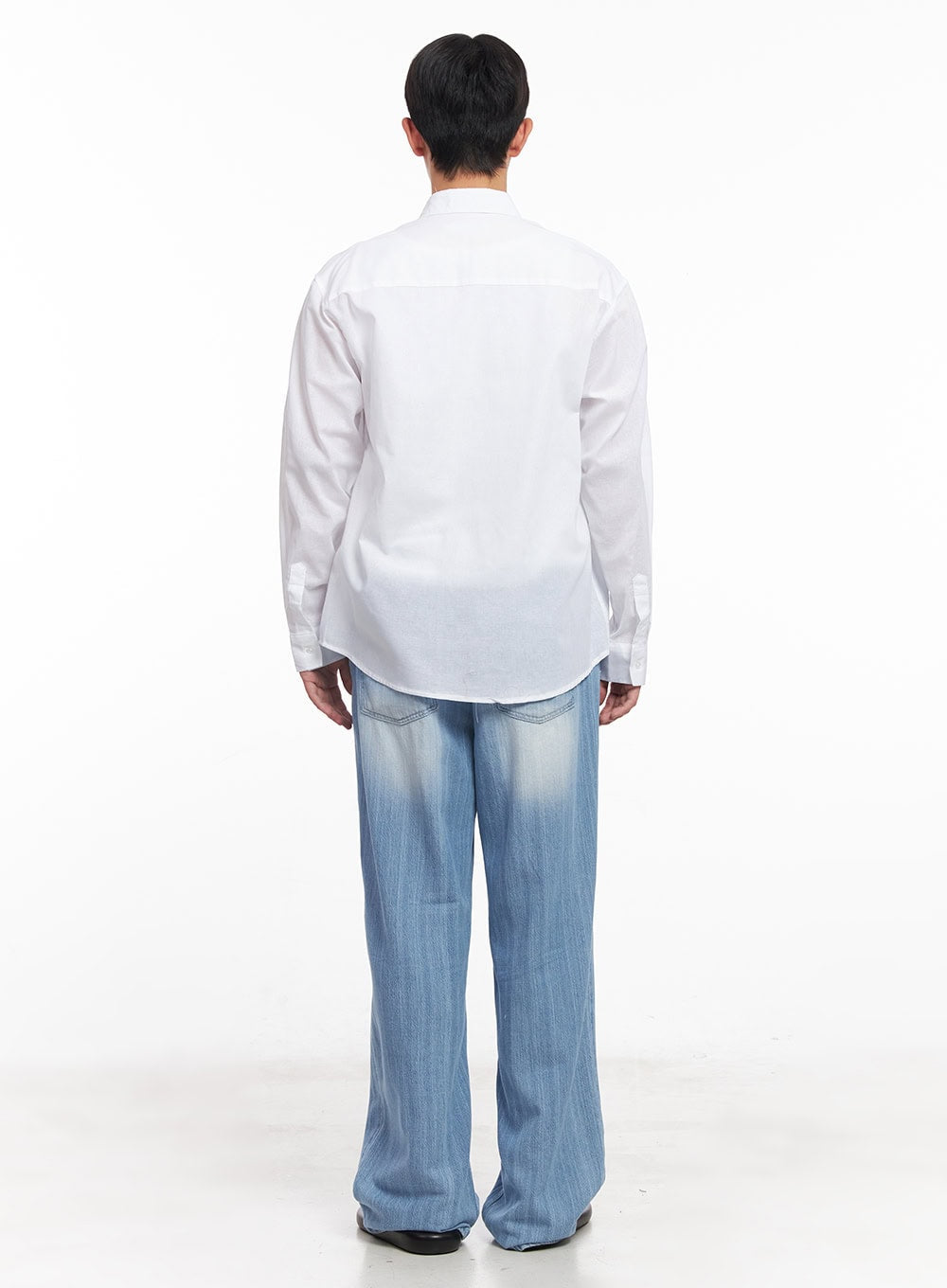 Men's Pintuck Linen Comfort Jeans (Light blue) IY522