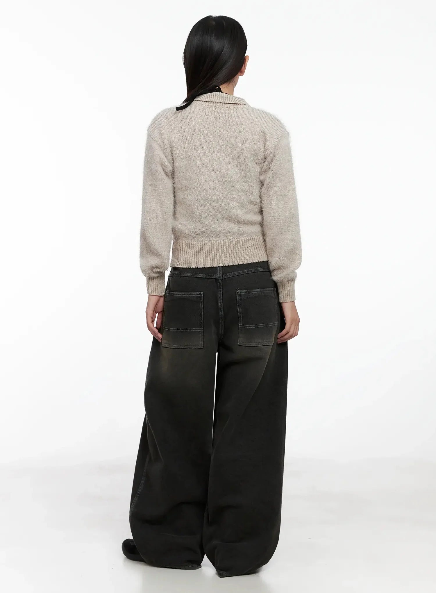 High Neck Zip Up Sweater IG527