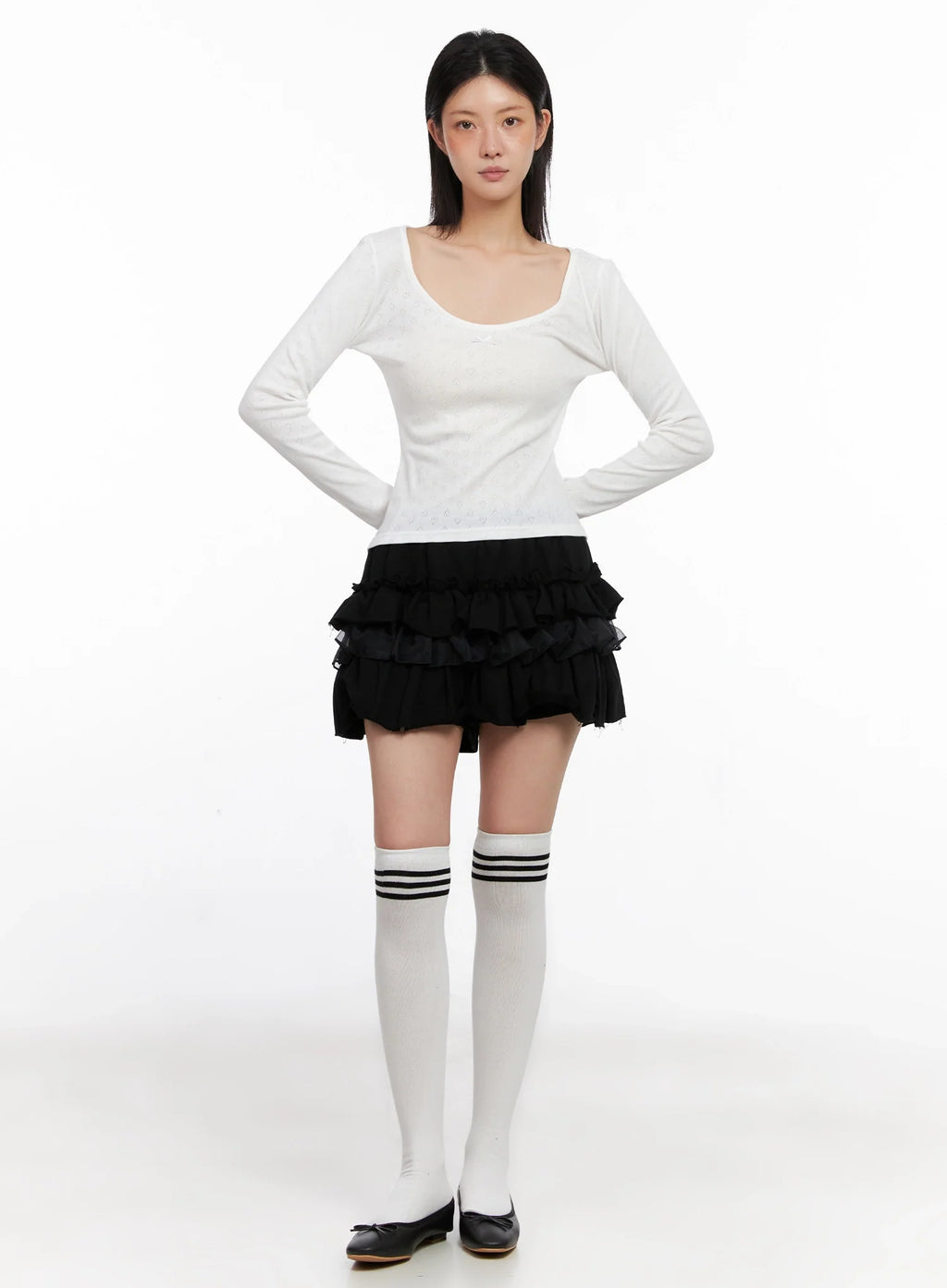 Layered Ruffle Mini Skirt IS508