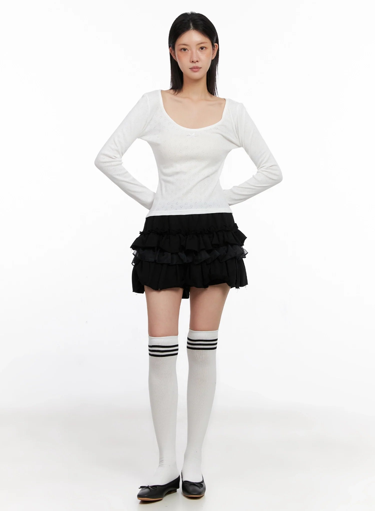 Layered Ruffle Mini Skirt IS508