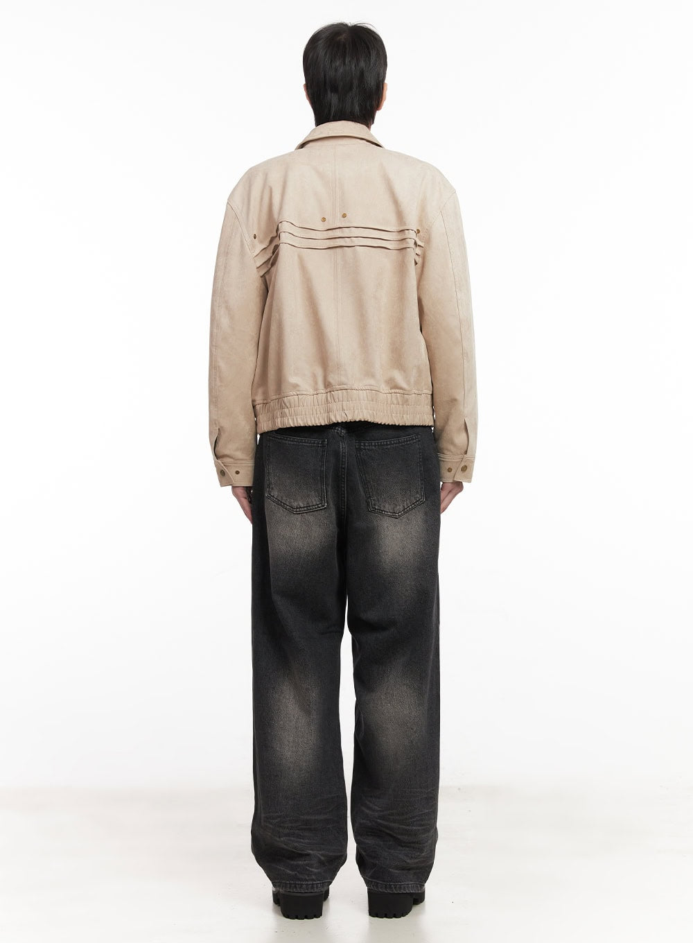 Men's Washed Wide-Leg Jeans IM518