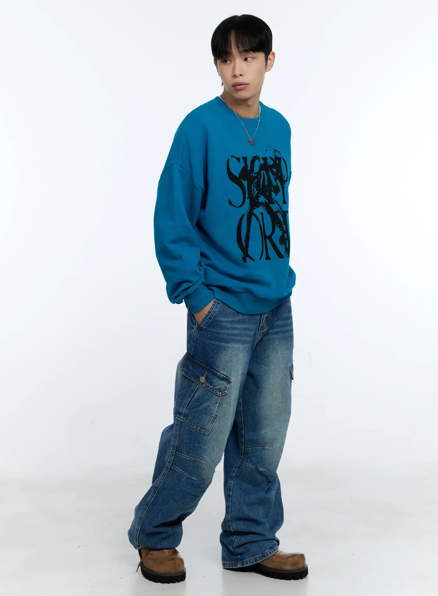 Men's Grunge Graphic Sweatshirt IG515