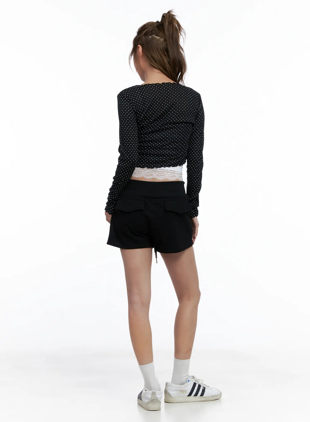 Polka Dot Cropped Cardigan CL510