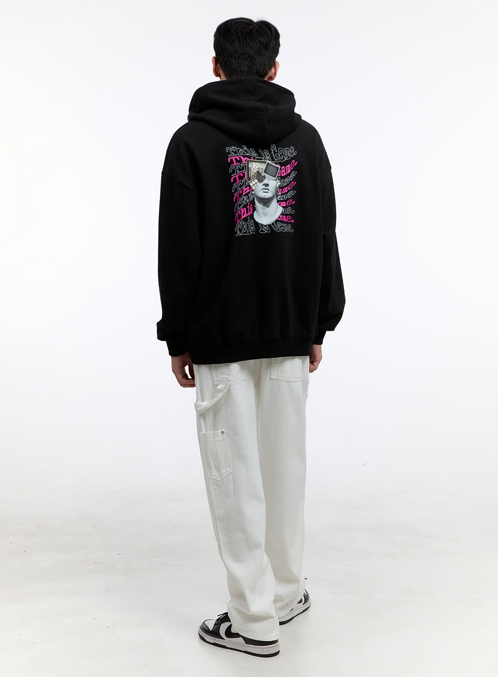 Men's Lettering Oversize Hoodie (Black) IG428