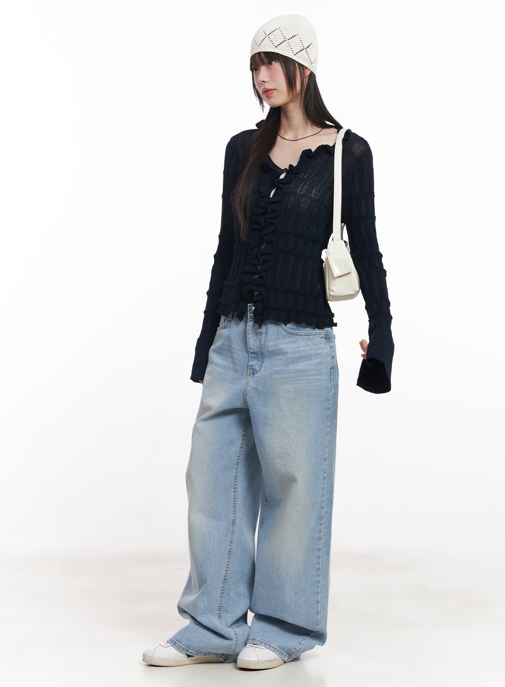 Cierra Washed Wide-Leg Jeans CY520