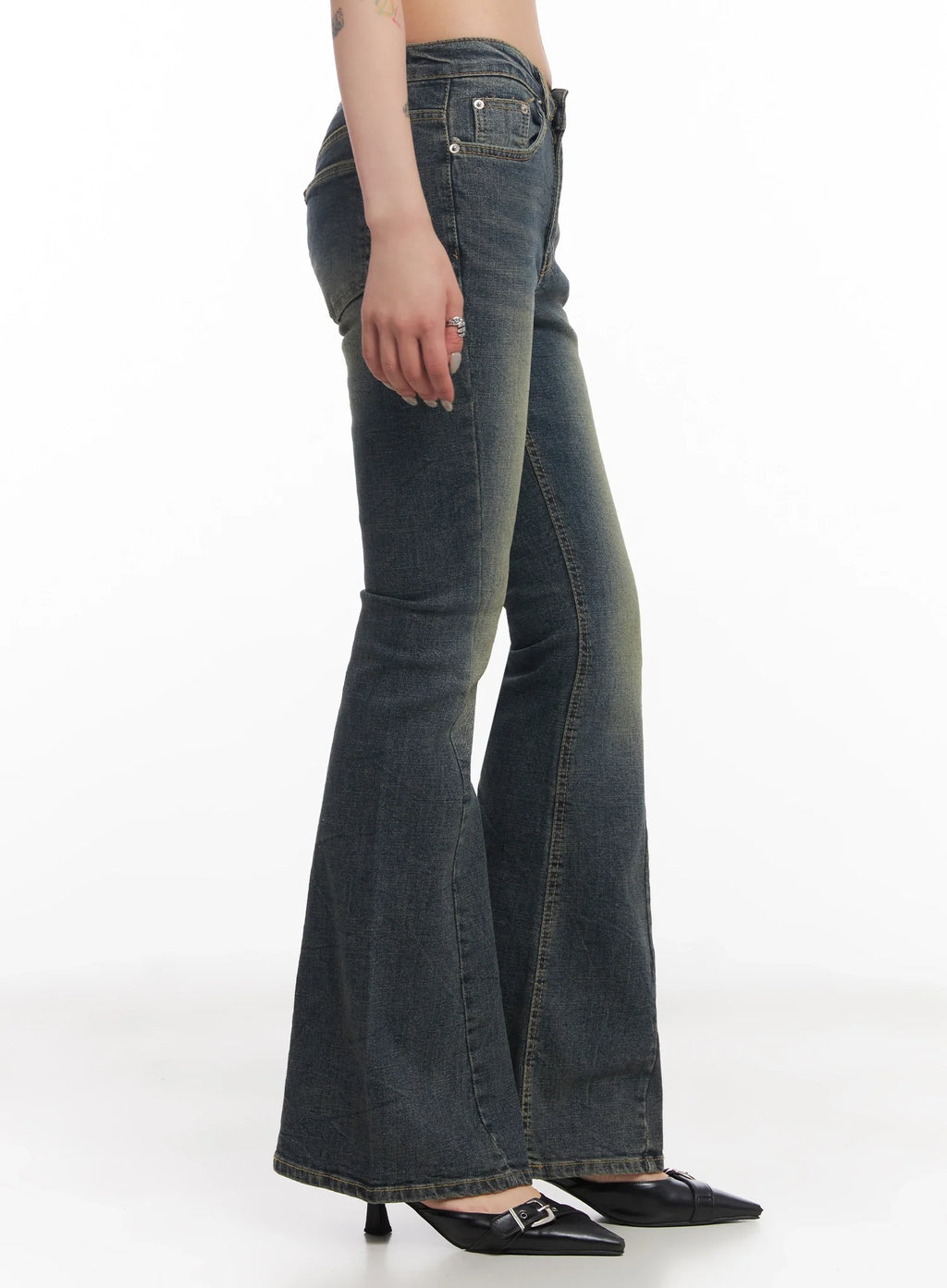 Asa Flared Seamline Denim Pants  IC503
