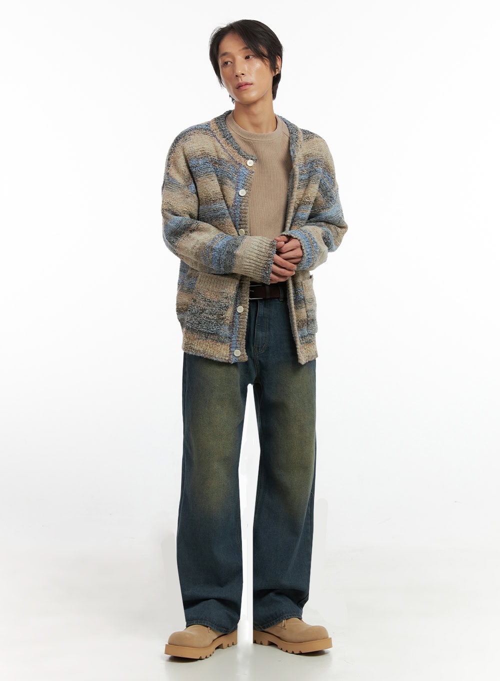 Men's Ribbed Raglan Long Sleeve Tee IO402