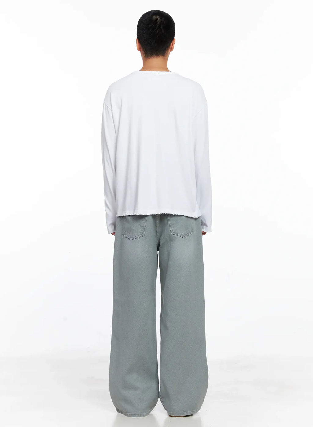 Men's Casual Vintage Washed Wide-Leg Jeans IS509