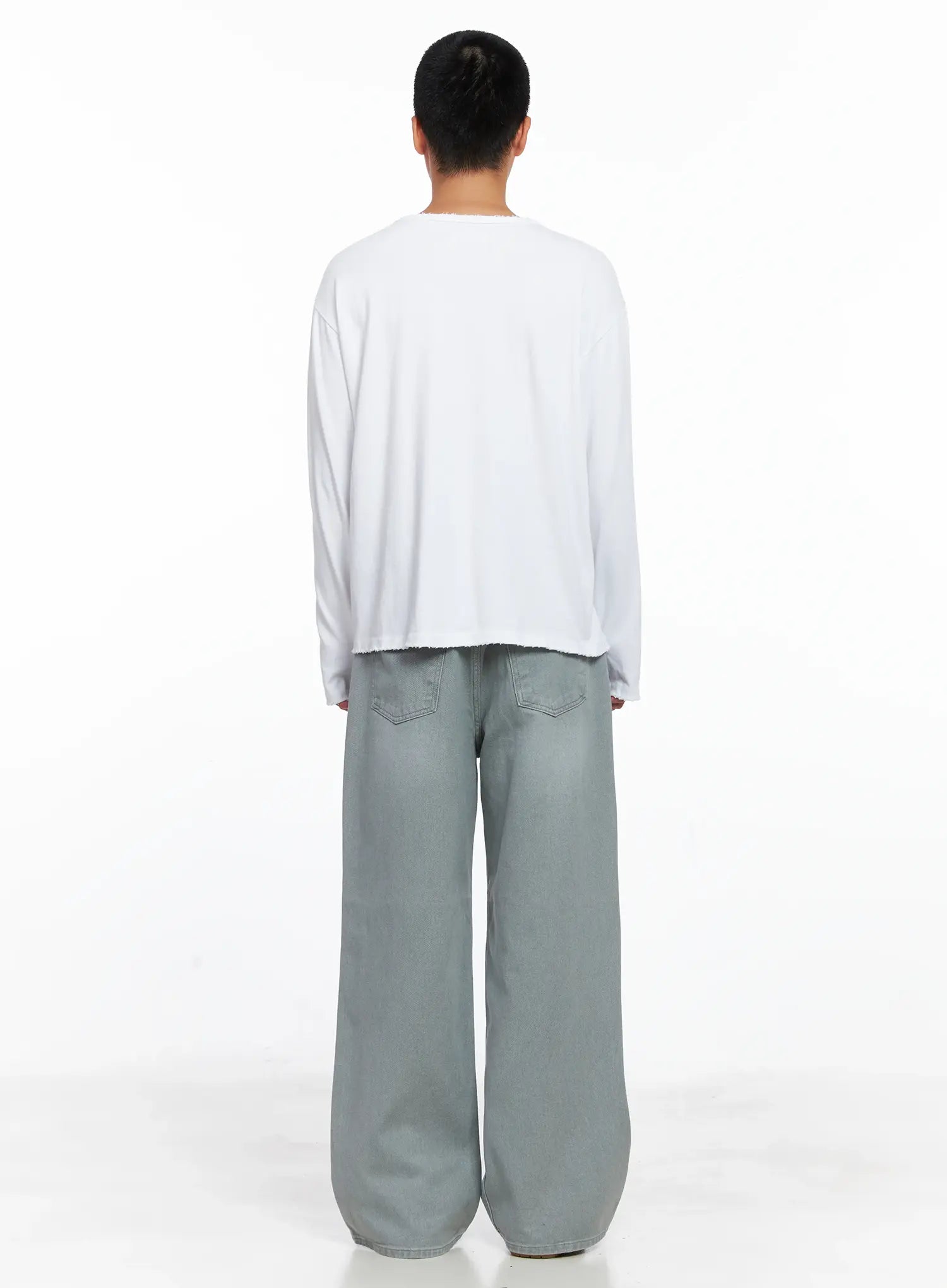 Men's Casual Vintage Washed Wide-Leg Jeans IS509