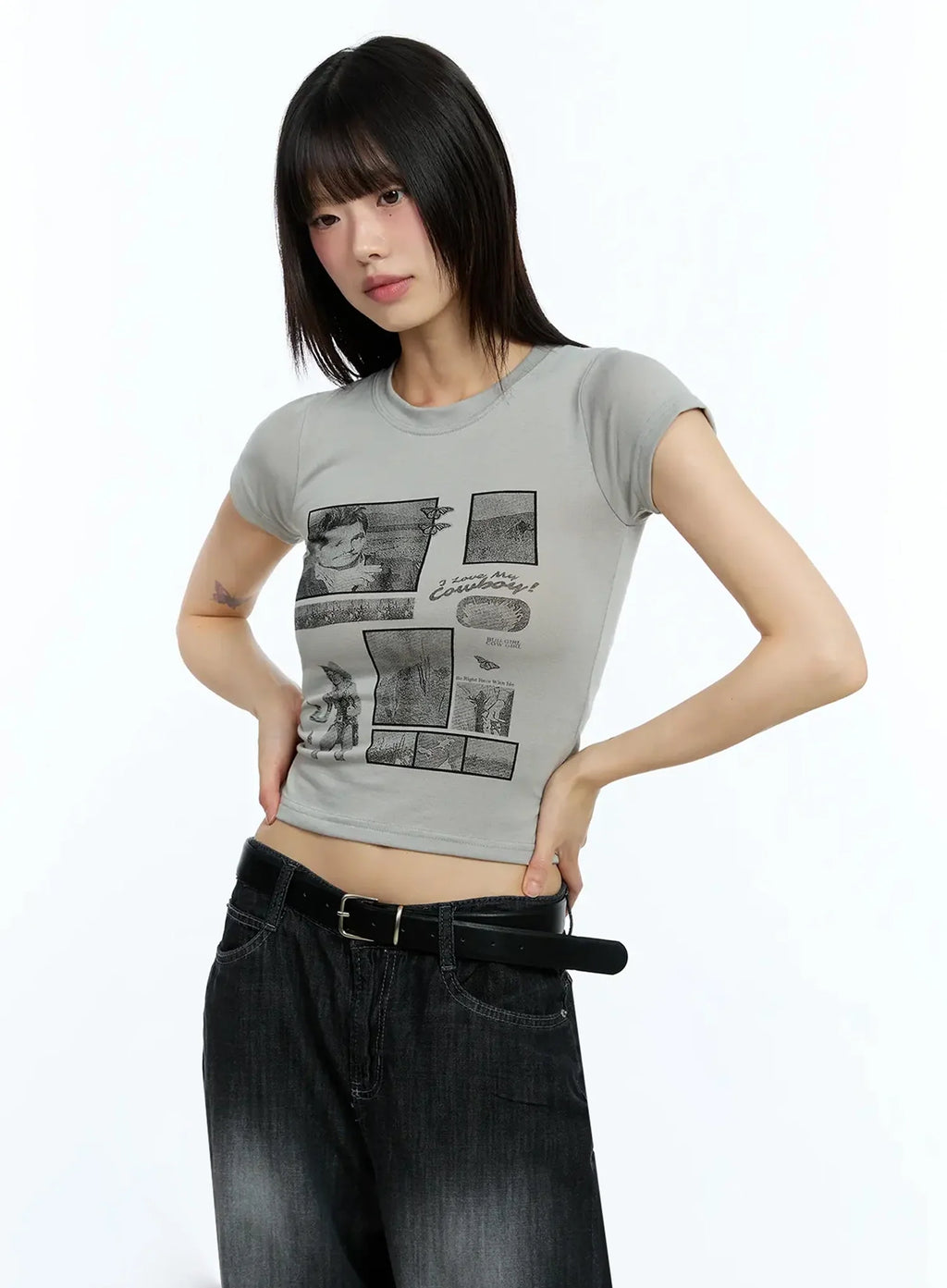 Vintage Graphic Baby Tee IU524