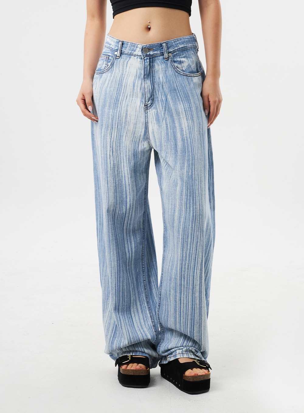 Stripe Baggy Jeans CU302