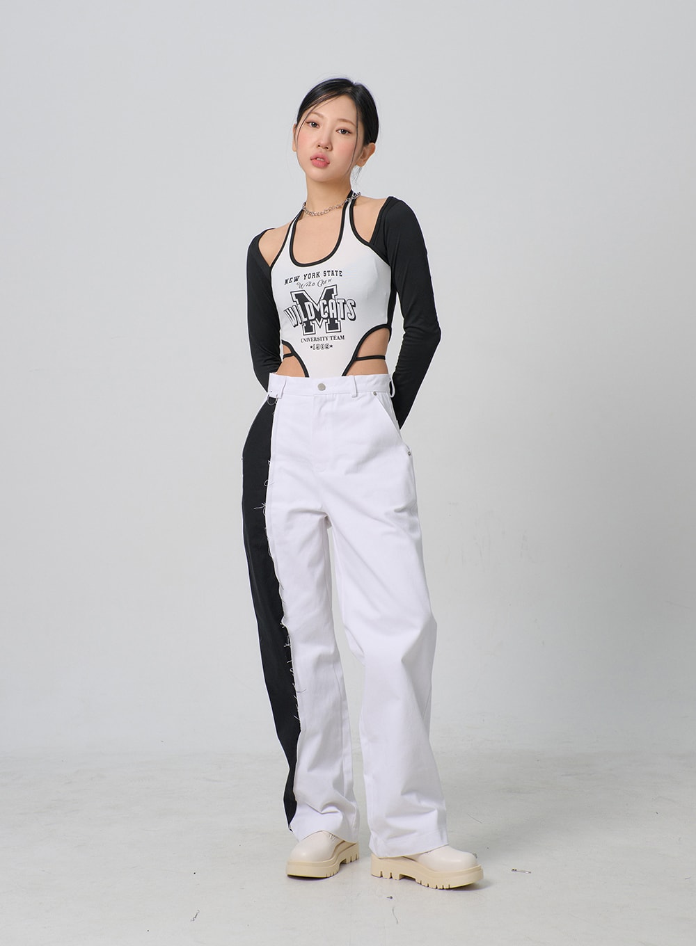 Graphic Two Color Bodysuit BJ331