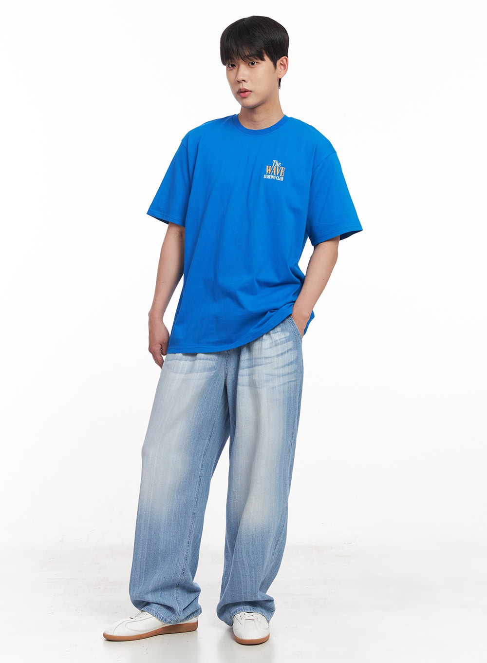 Men's Loose-Fit Wave Graphic T-Shirt IY522