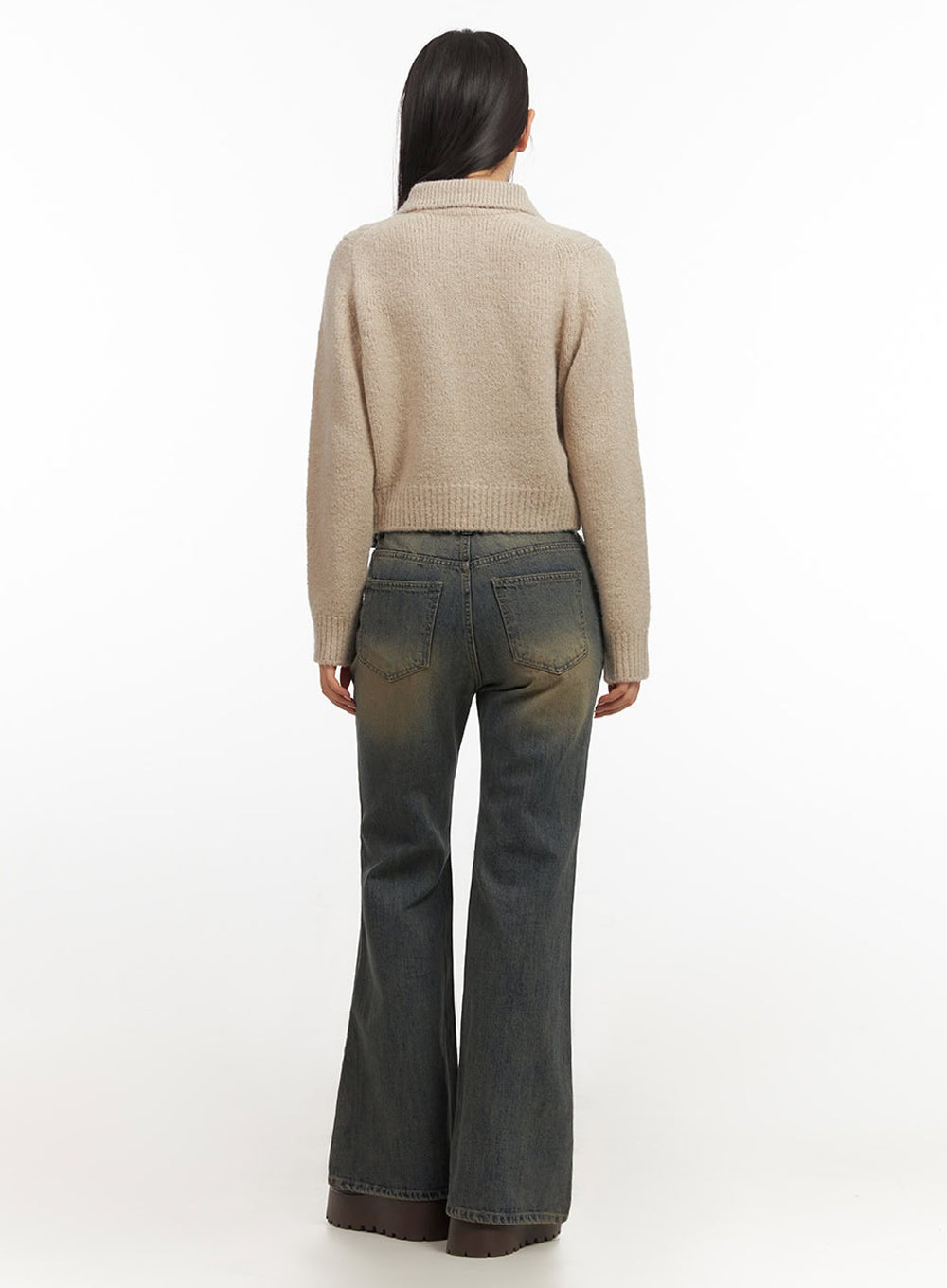 Kourtney Vintage Wash Flared Jeans IF510