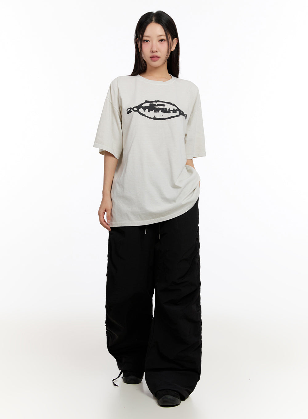 Adjustable Wide-Leg Nylon Pants IU509