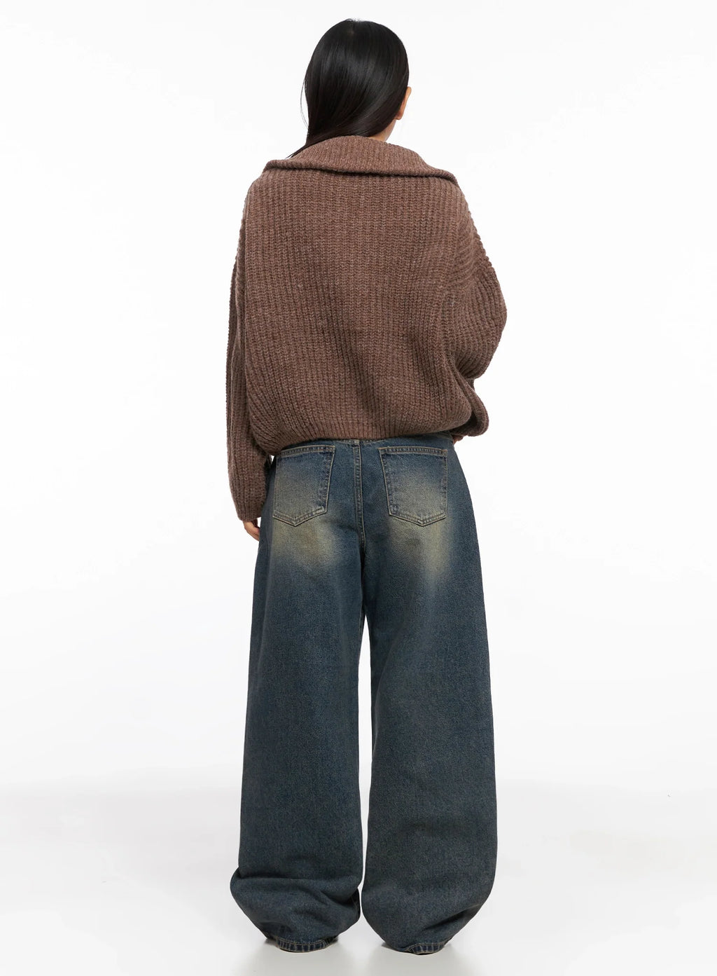 Chunky Knit Twist Zip-Up Cardigan IG528