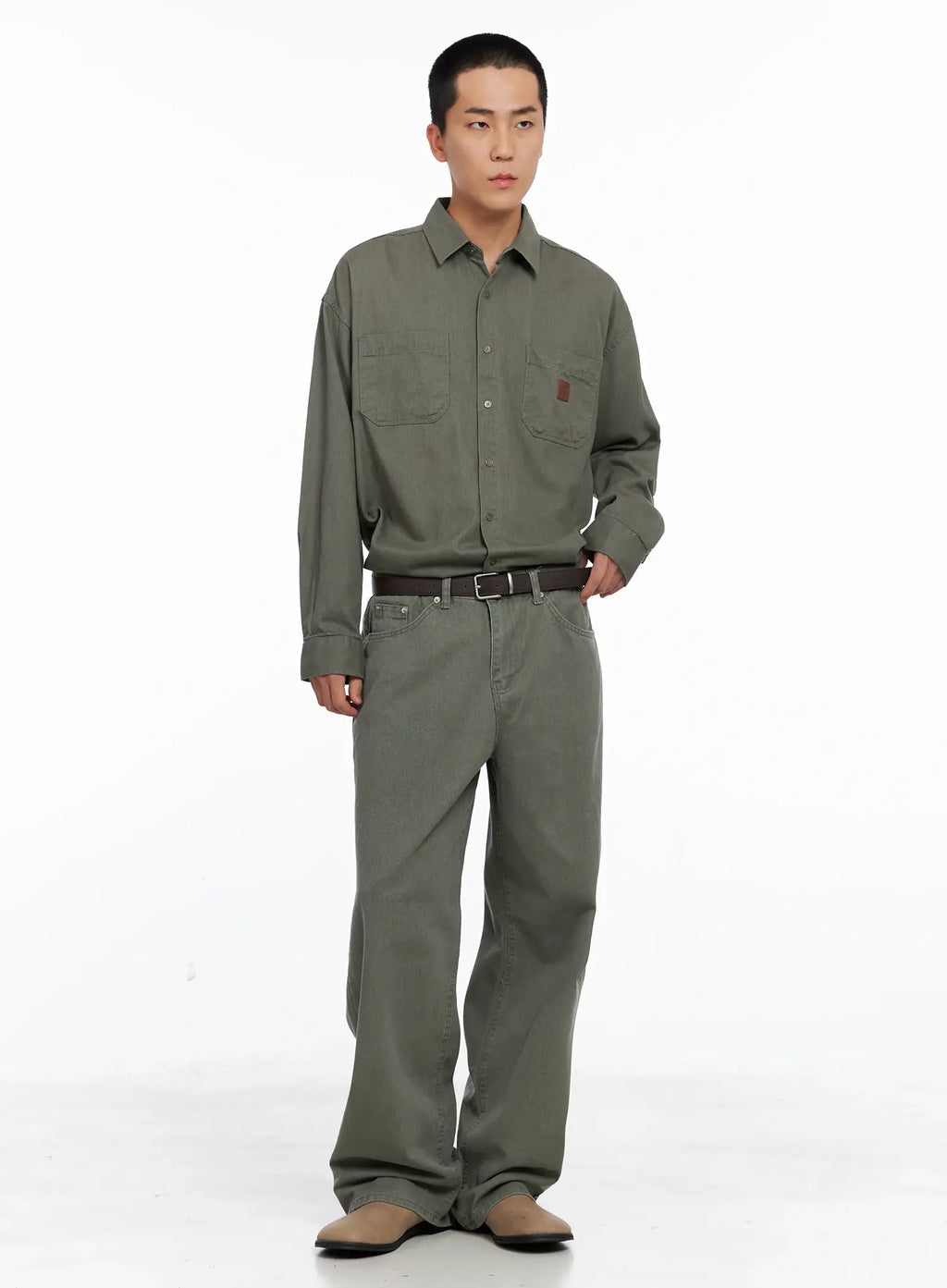 Men's Cozy Cotton Button-Up Shirt IG529