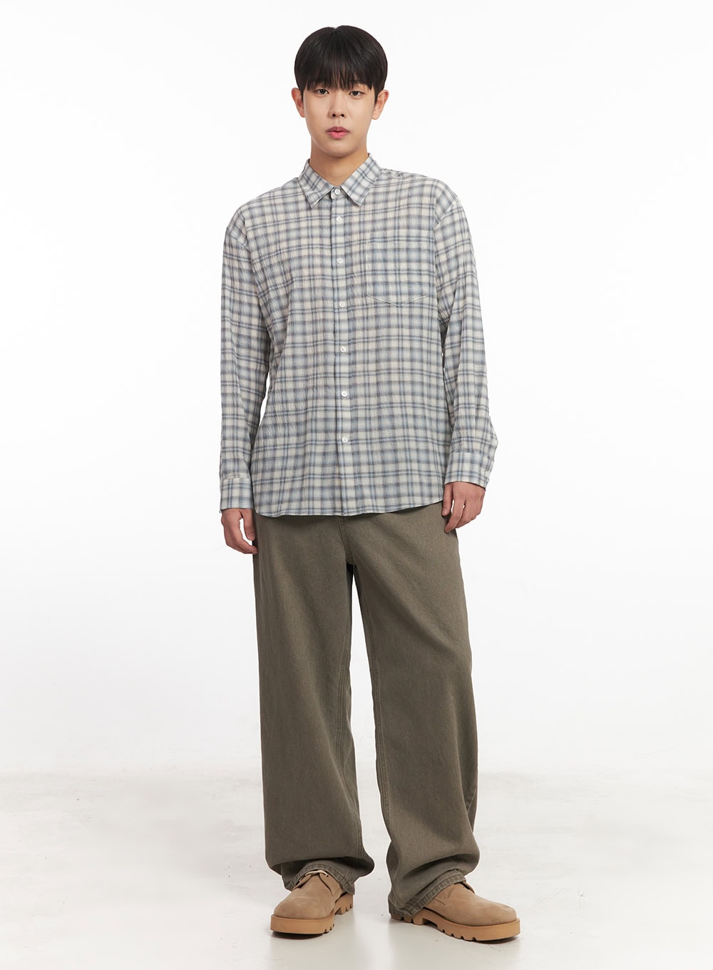 Men's Cotton Washed Wide-Leg Pants IM527