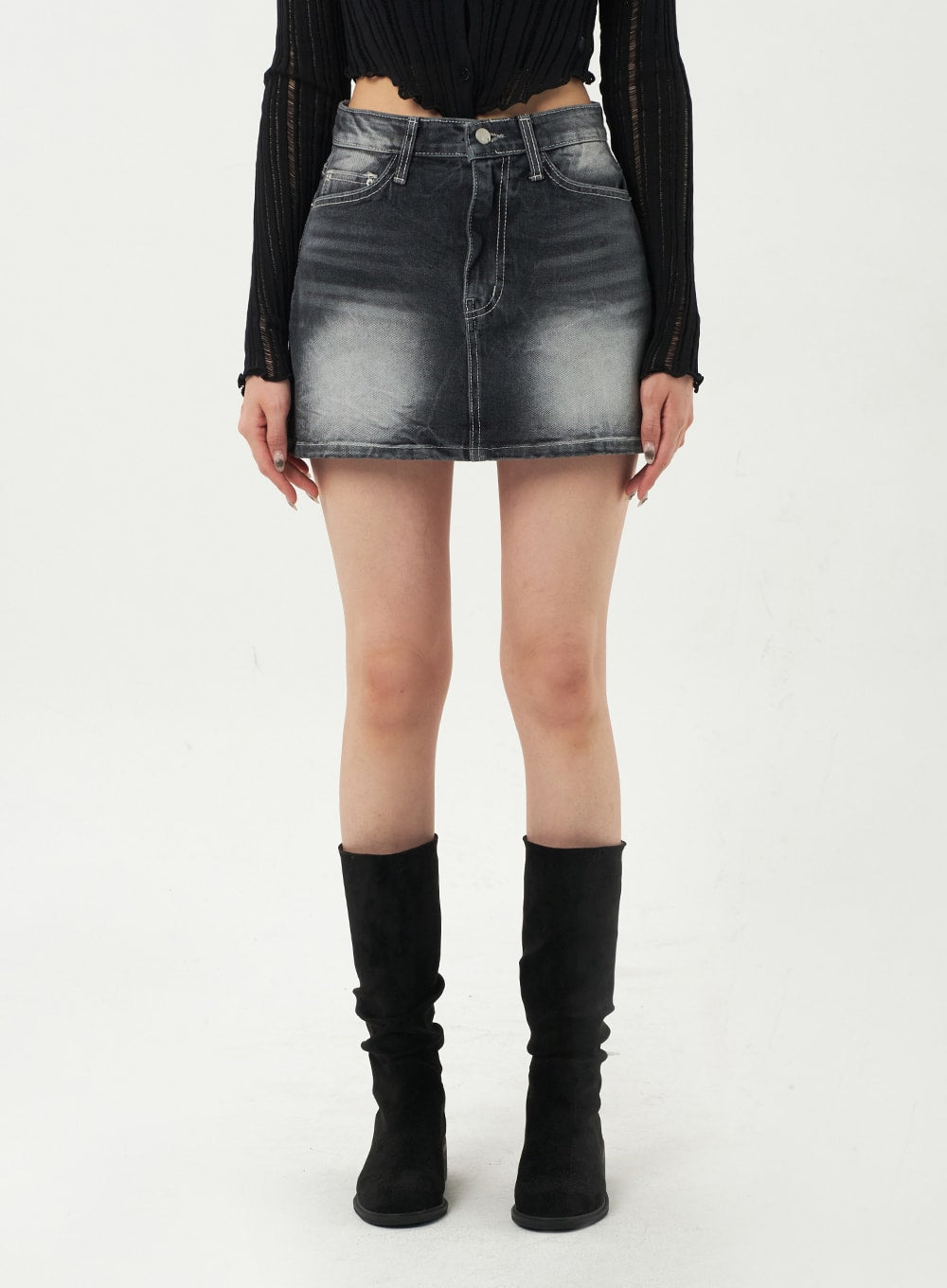 Simple Denim Mini Skirt CA328