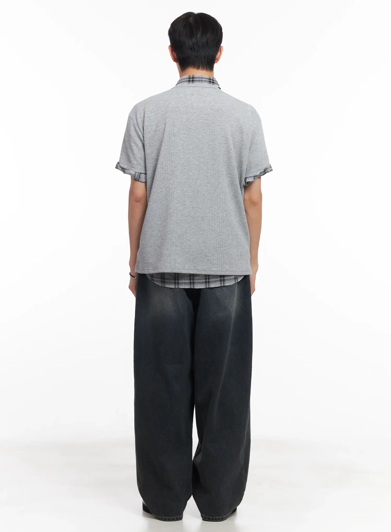 Men's Washed Baggy Jeans IU519