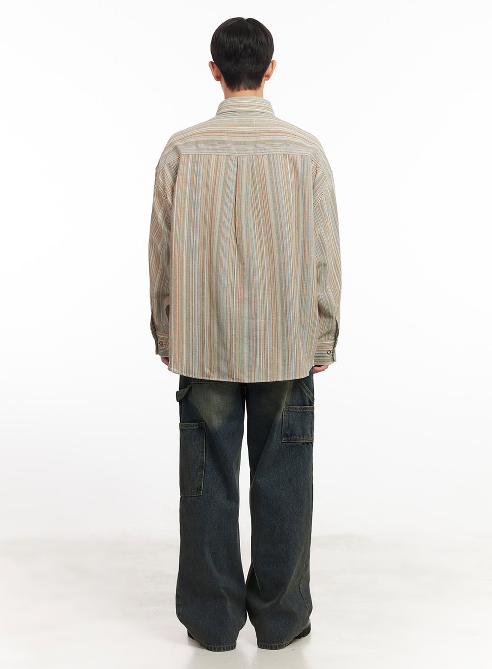 Men's Oversize Stripe Collared Shirt IM527