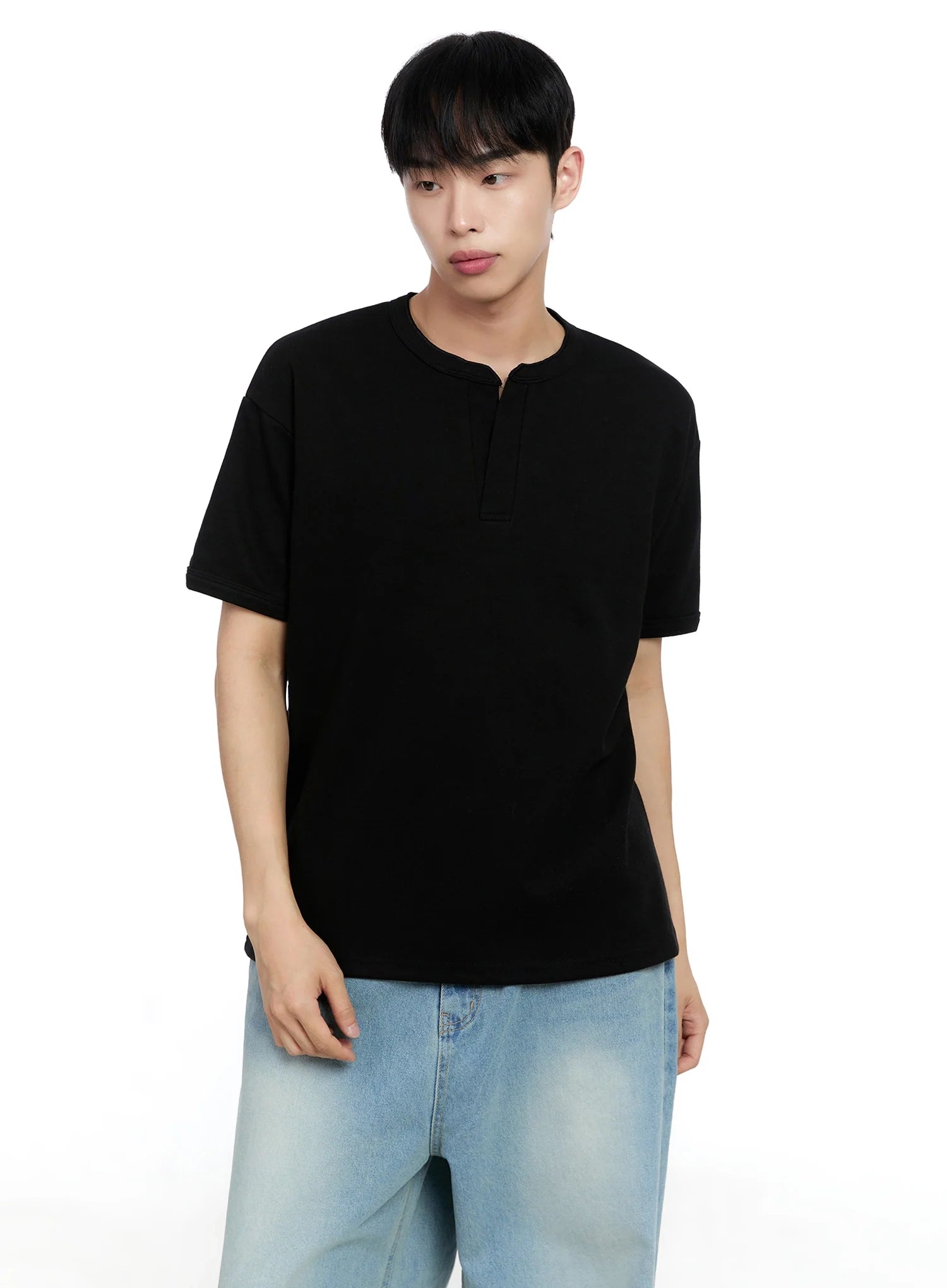 Men's Cotton Henley Tee IG520