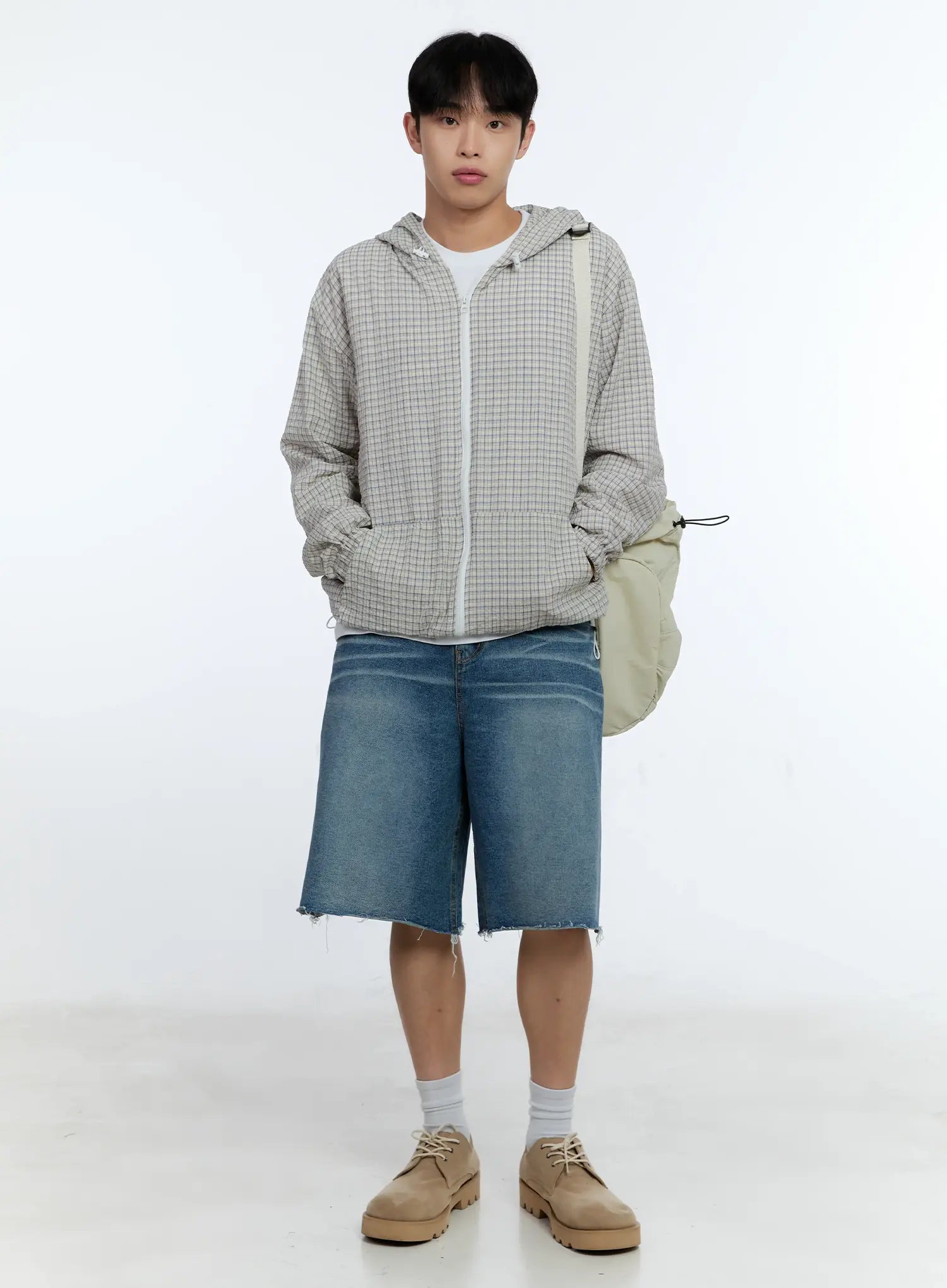 Men's Checkered Windbreaker Jacket IG515