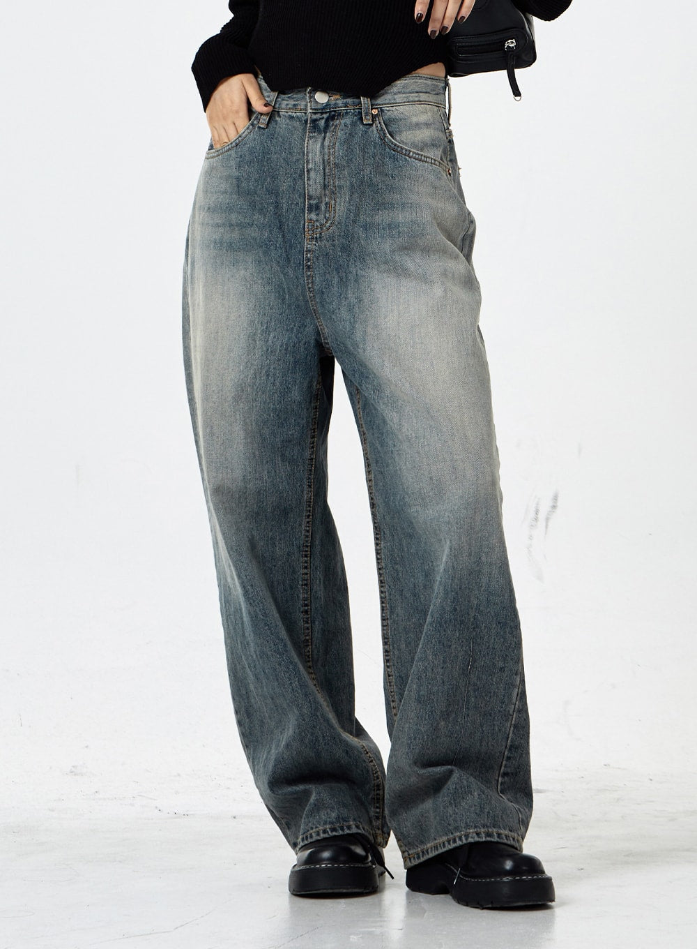 Wide Washed Jeans CS06