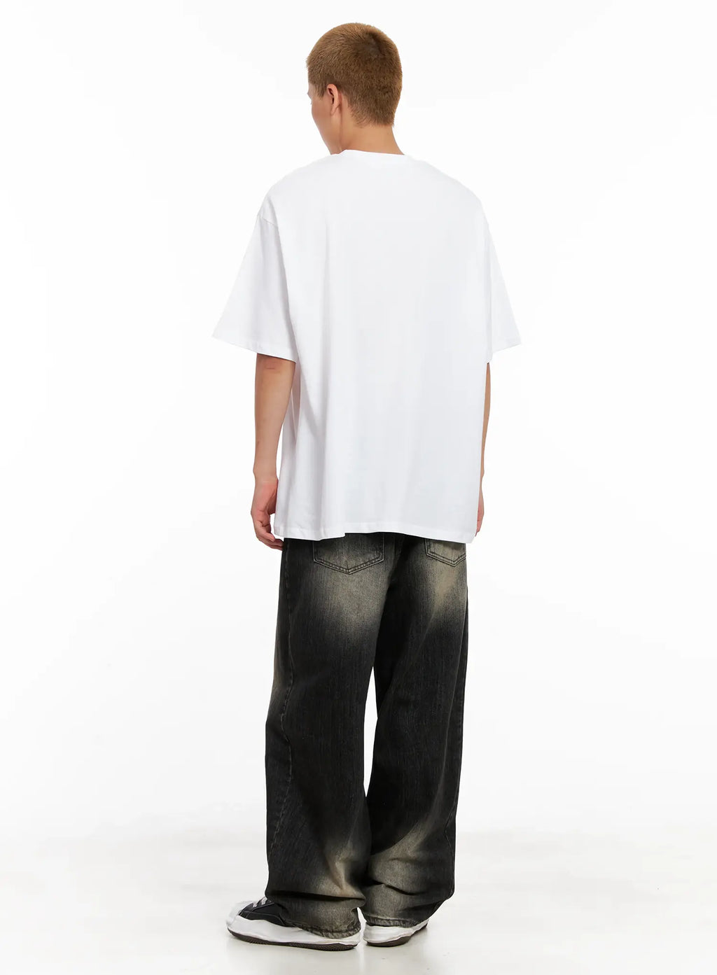 Men's Brushed Wide-Leg Denim Jeans IL521