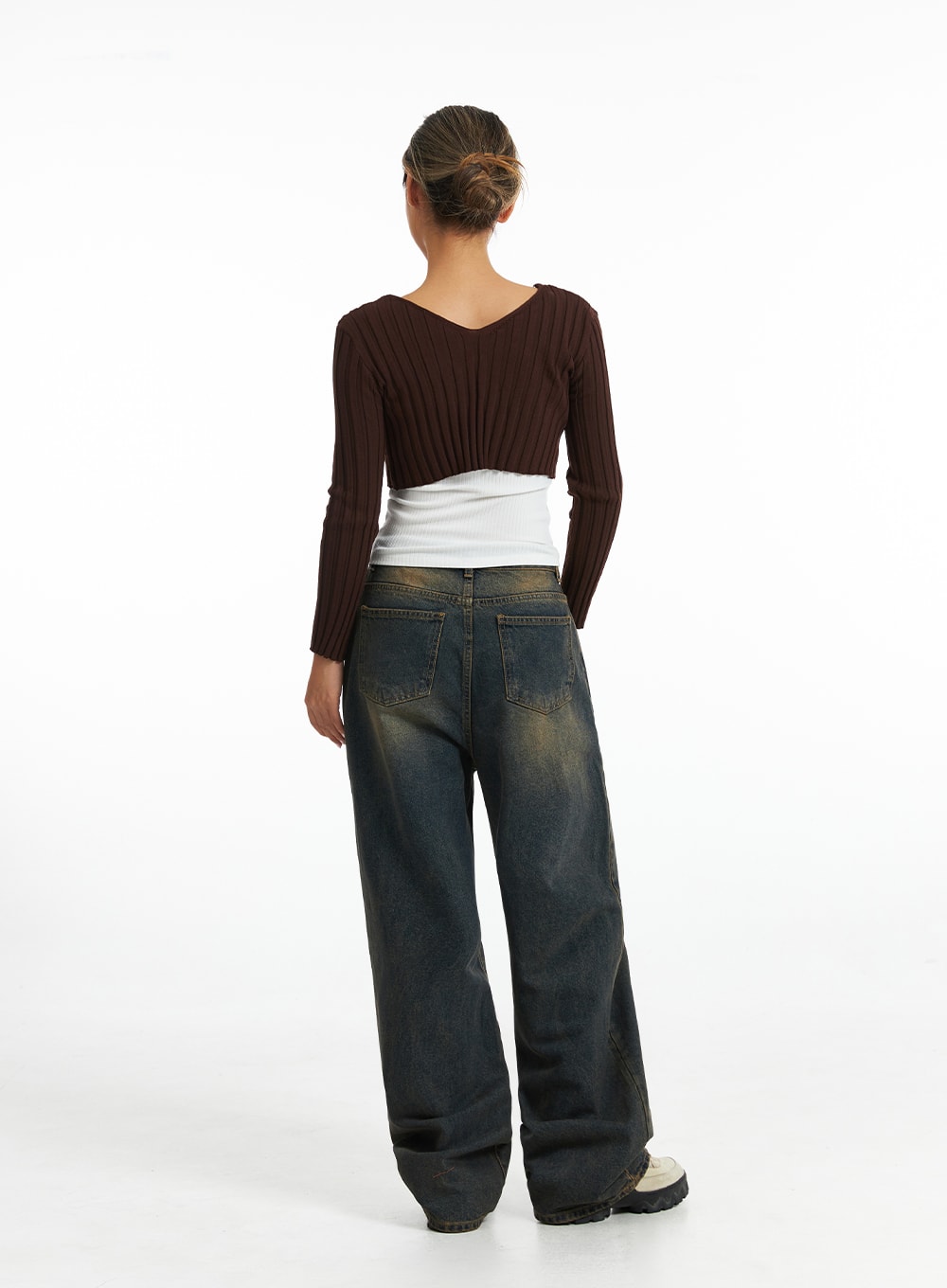 Retro Washed Wide-Leg Jeans CO318