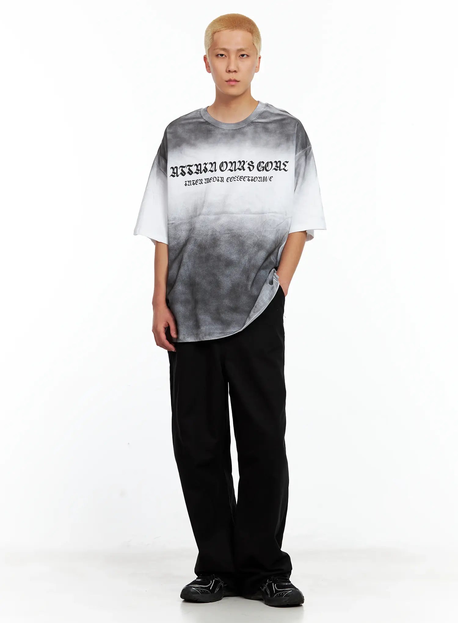 Men's Gradient Graphic Oversized Tee IL511