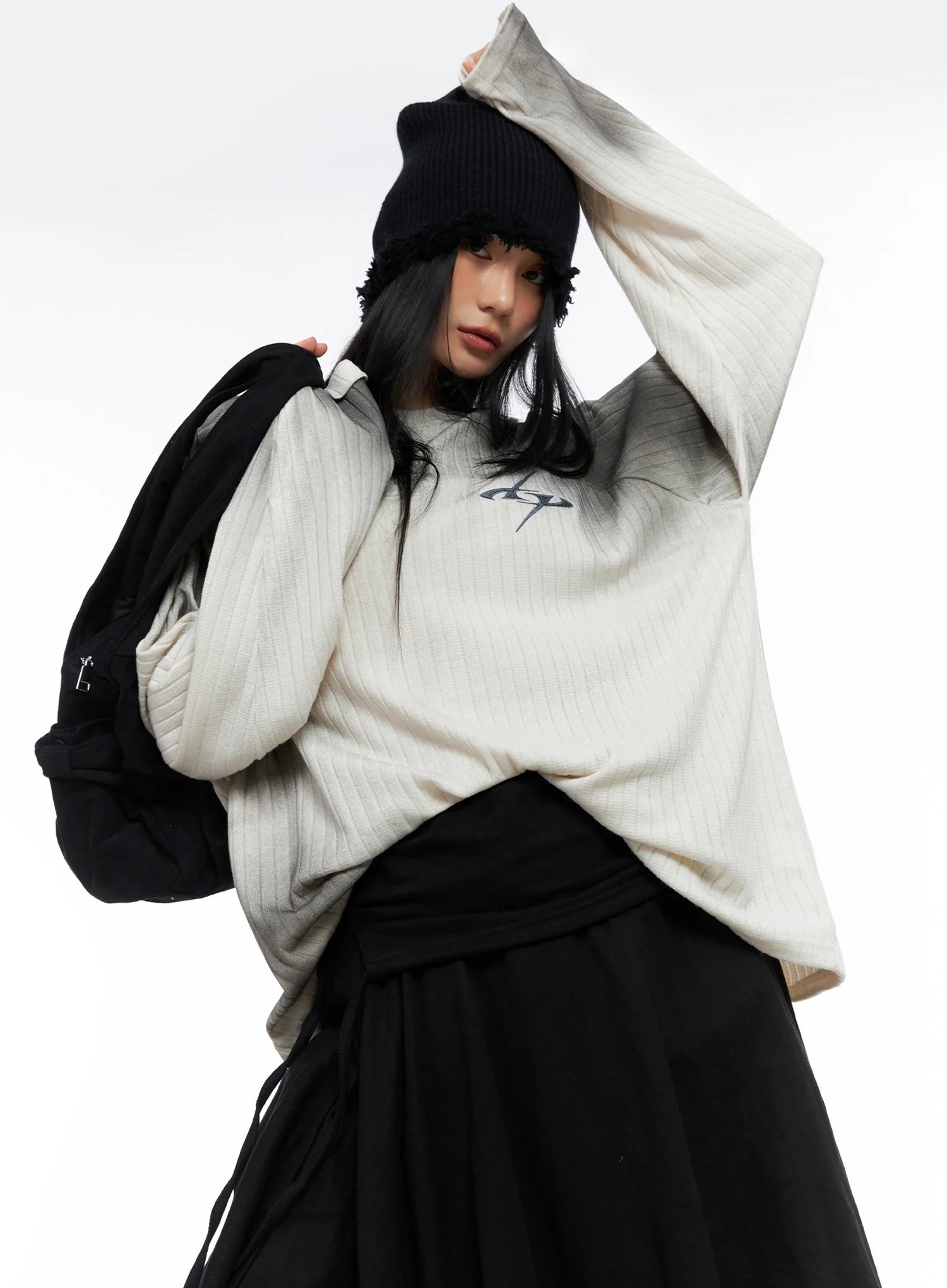 Layered Shirring Asymmetrical Skirt CO517