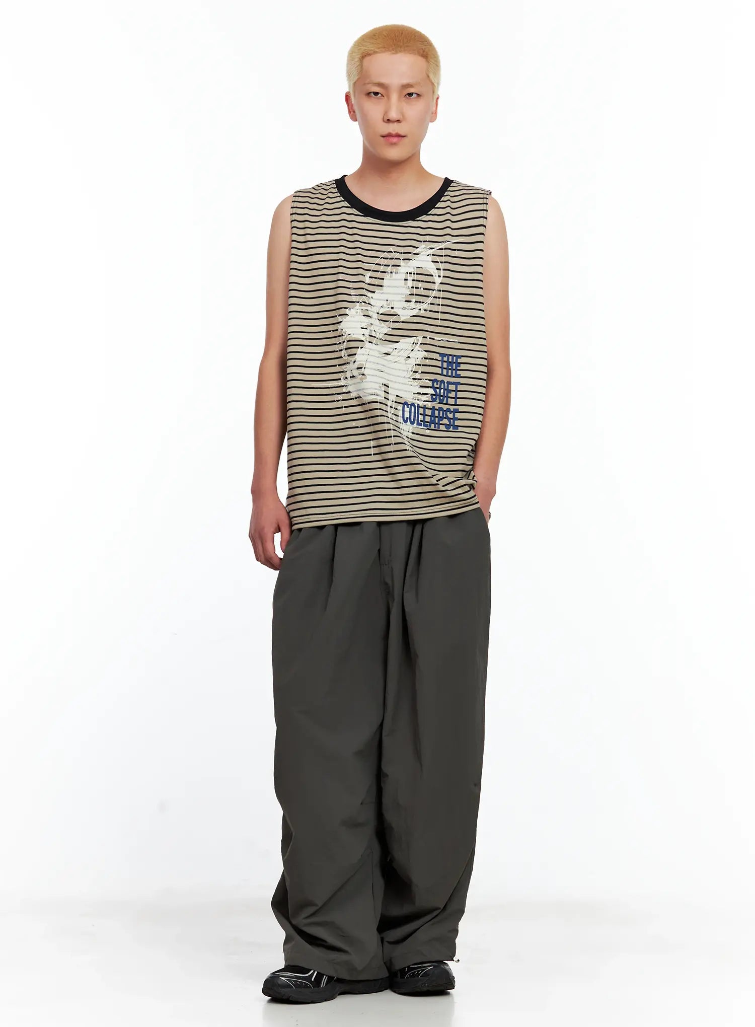 Men's Striped Sleeveless Tee IL511