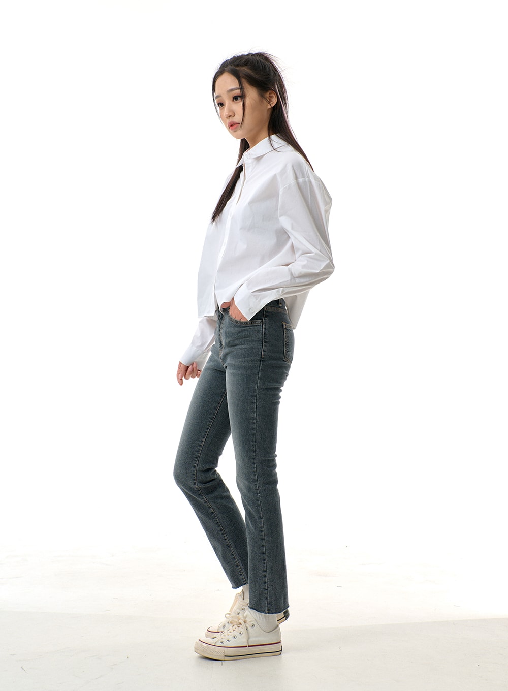 Cropped Button Shirt BJ313