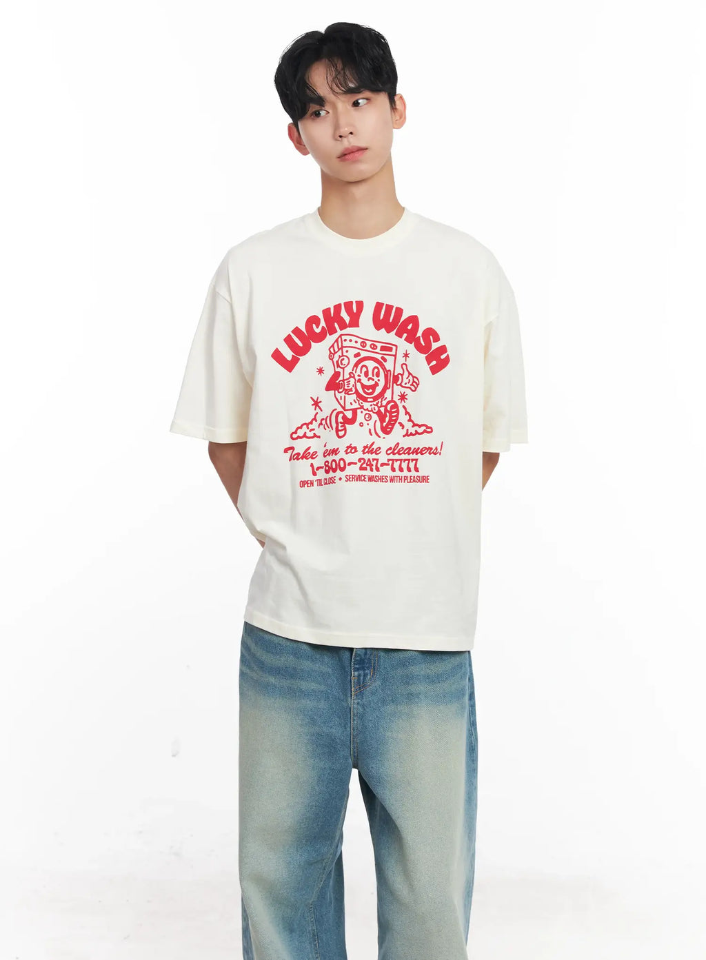 Men's Vintage "Lucky Wash" Graphic T-Shirt IL501